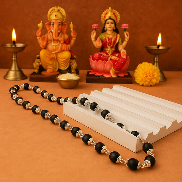 karungali mala with silver cap