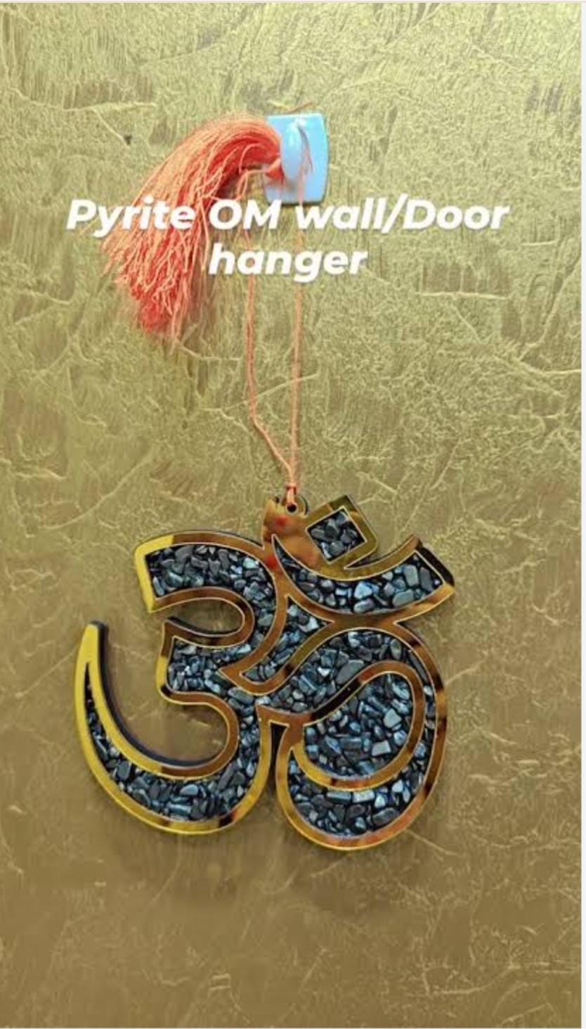 Pyrite Om Wall Hanging